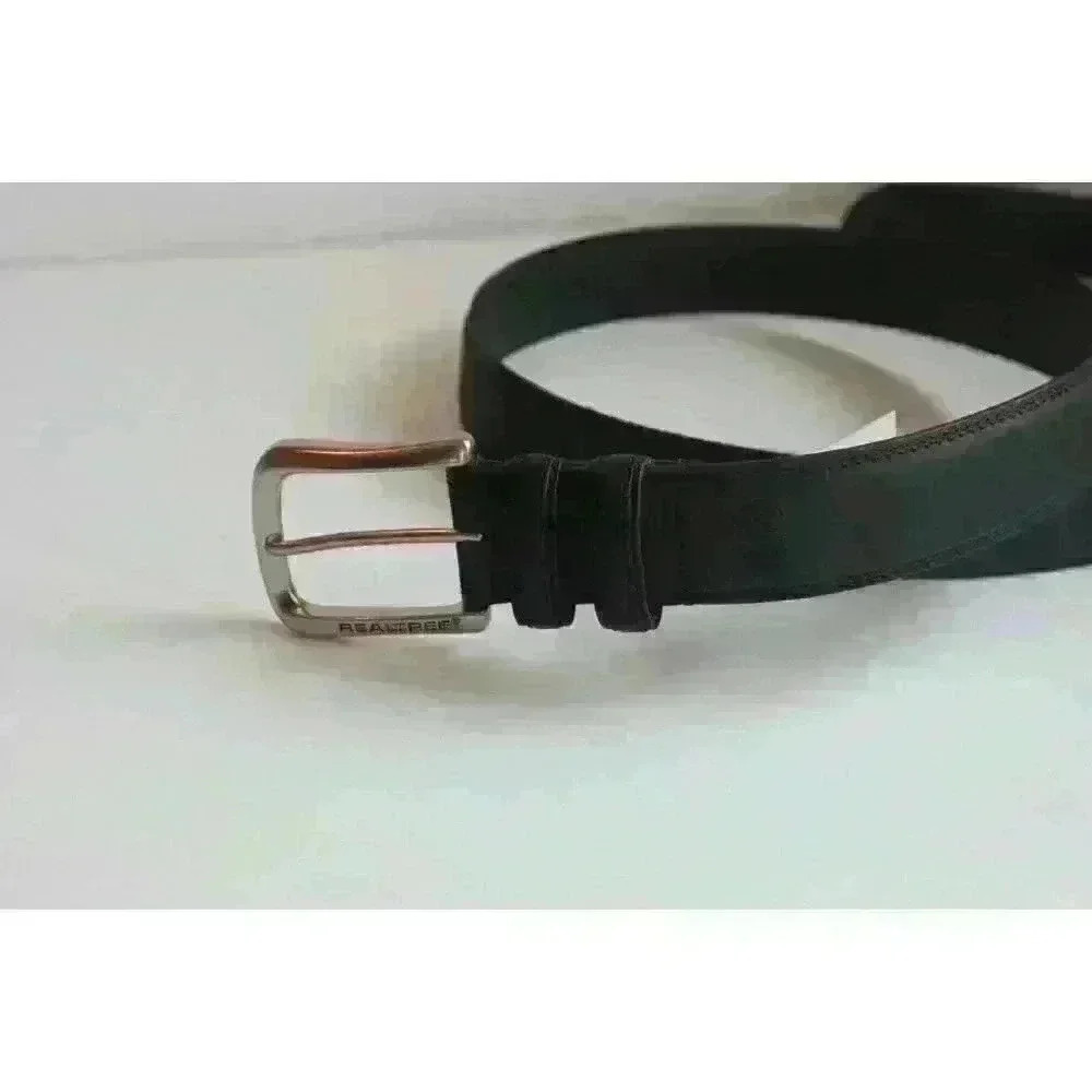 Real Tree‎ Black Dress Belt Casual Fit Size 42/102 Black Genuine Leather NWT